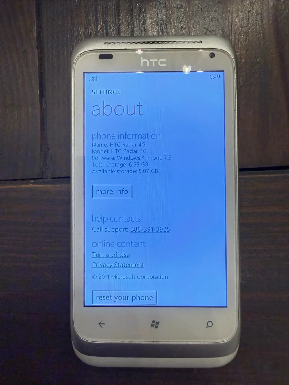 HTC Radar PI06110 White SMART (Cincinnati Bell) Windows Cell Phone - TESTED